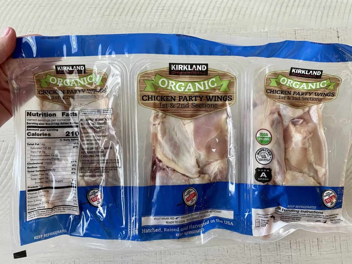 package of raw kirkland signature chicken wings