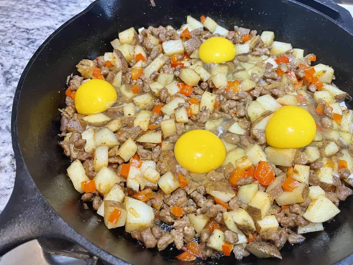 Mexican Breakfast Skillet with Refried Beans - SueBee Homemaker