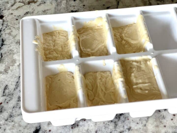 hibachi garlic butter in an ice cube tray