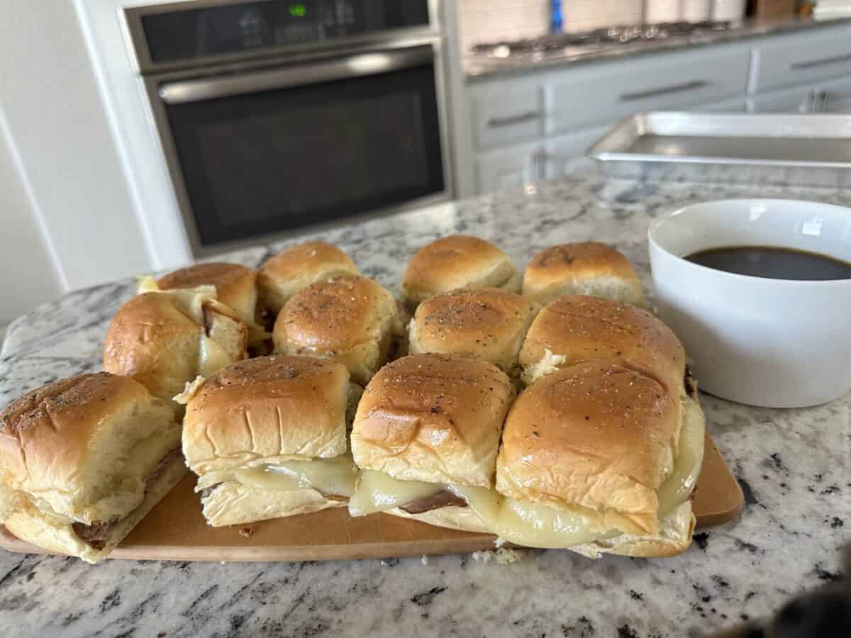 Easy Smoked Beef Dip Sliders Recipe On A Traeger Grill • Fancy Apron