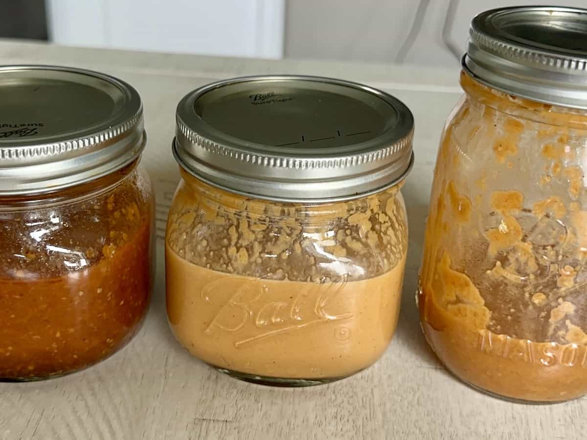 mason jars of ginger salad dressing