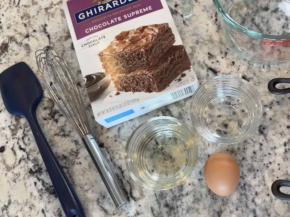 boxed brownie ingredients