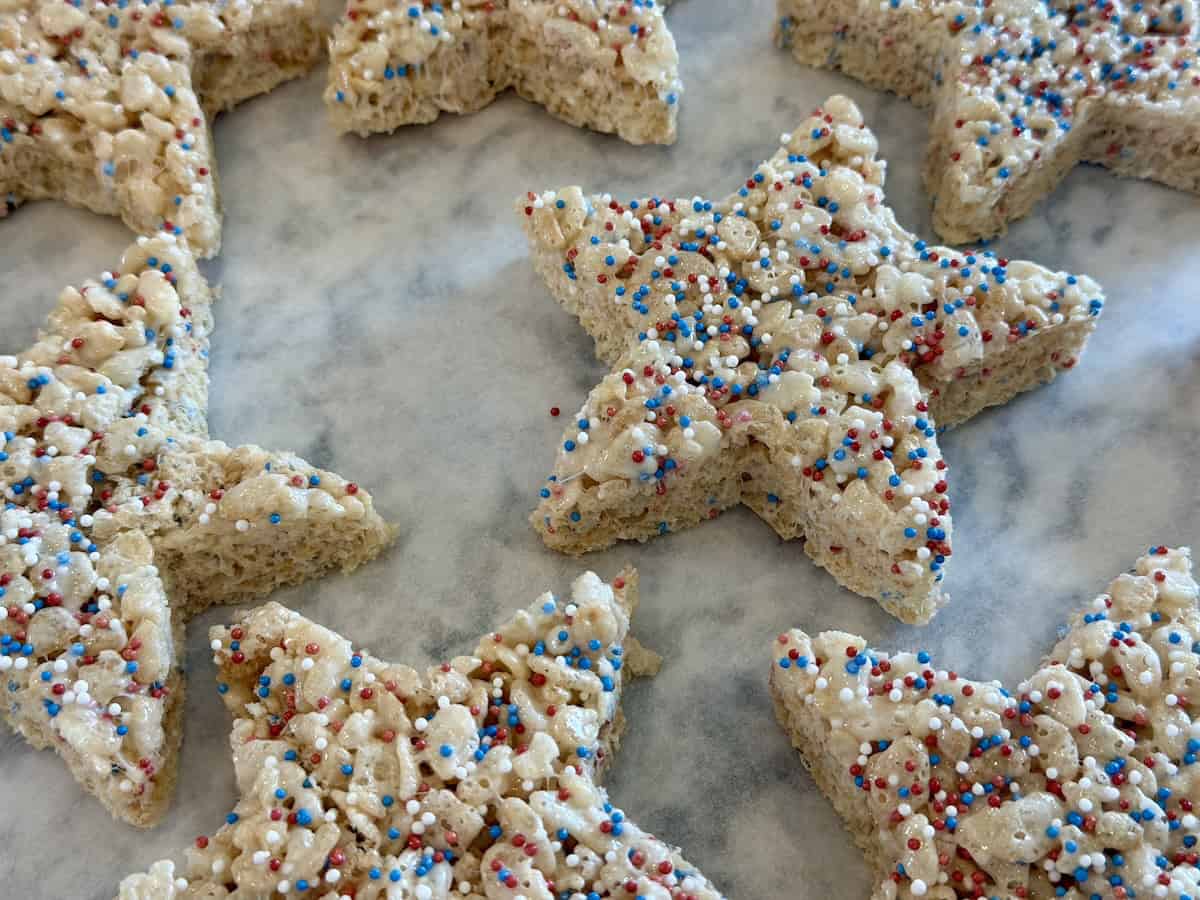 4th of July star shaped Rice Krispies treats