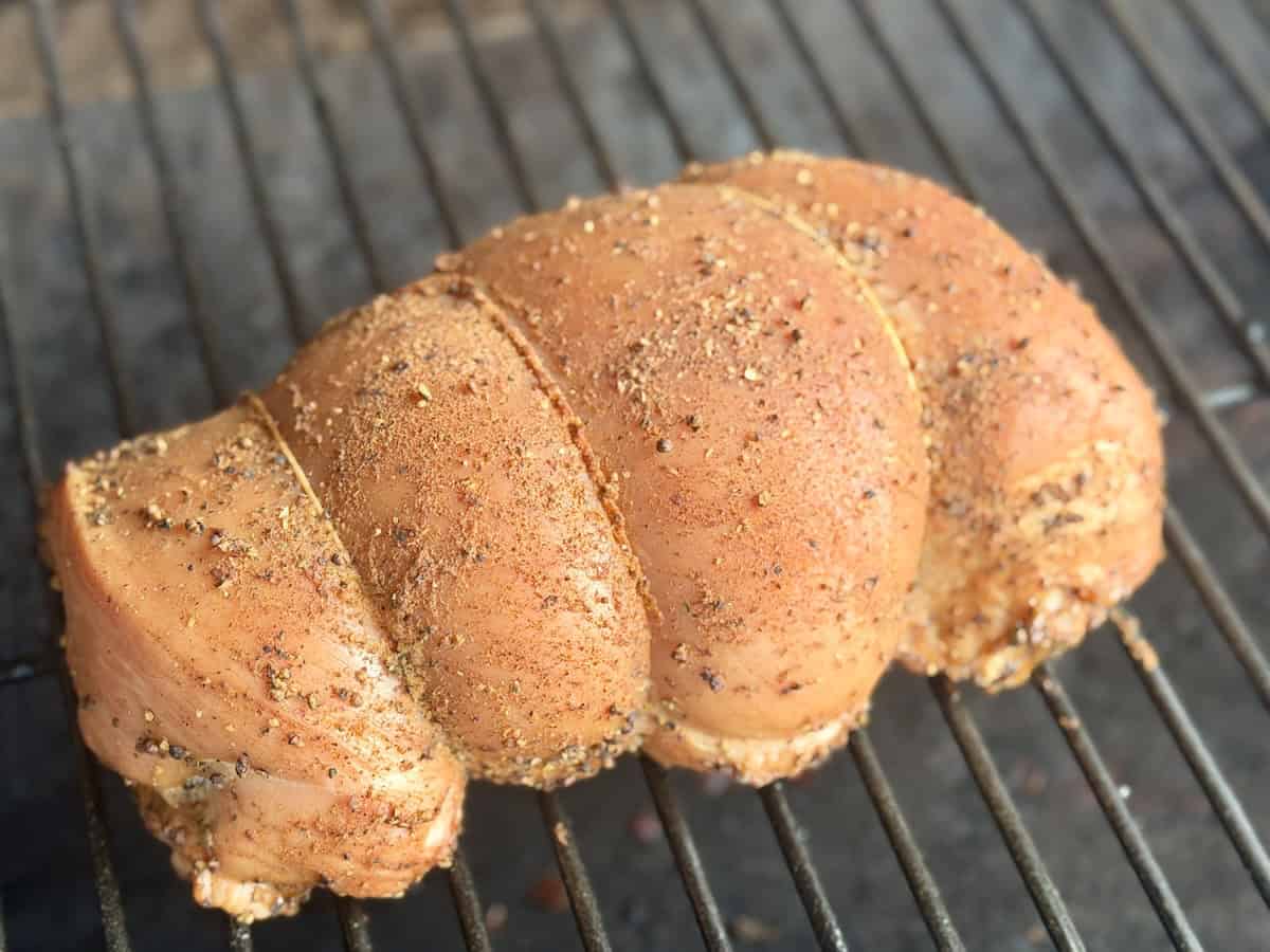 boneless turkey breast on traeger grill grates